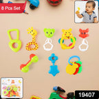 Baby Rattle Set – 8 Pieces of Safe Colorful Toys - 2