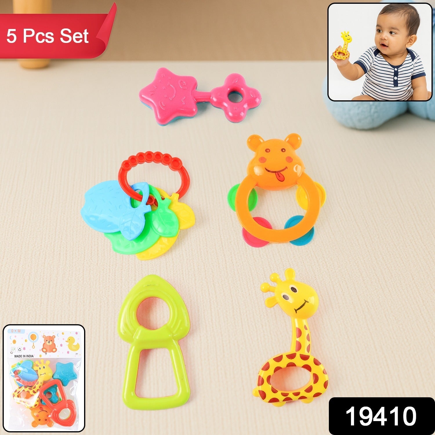 Baby Rattle Toys Set – Safe, Colorful Sensory Play for Infants - 2