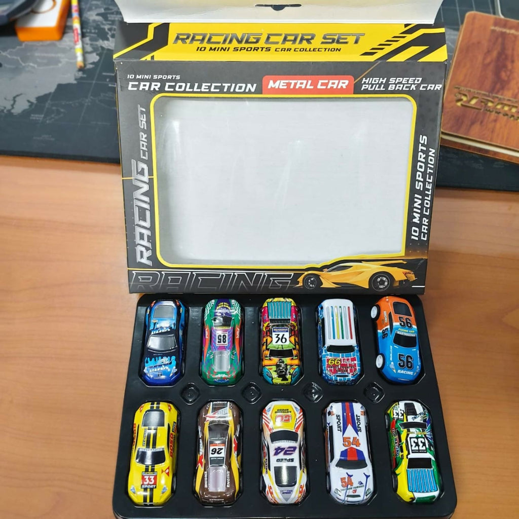 Metal Racing Cars Set – Durable Pull-Back Racing Playthings - 6