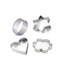 Cookie Cutter Set of 4 – Stainless Steel Heart, Star & Flower