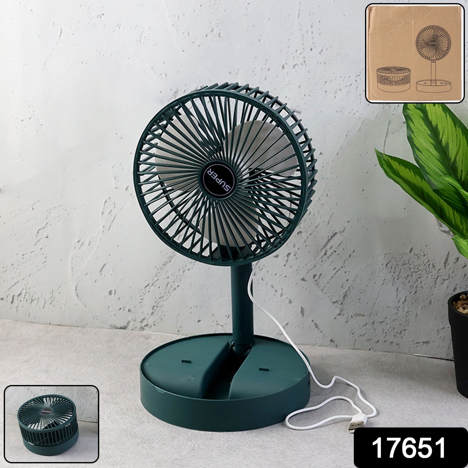 Telescopic Foldable Mini USB Desk Fan – Adjustable & Quiet Cooling - 3