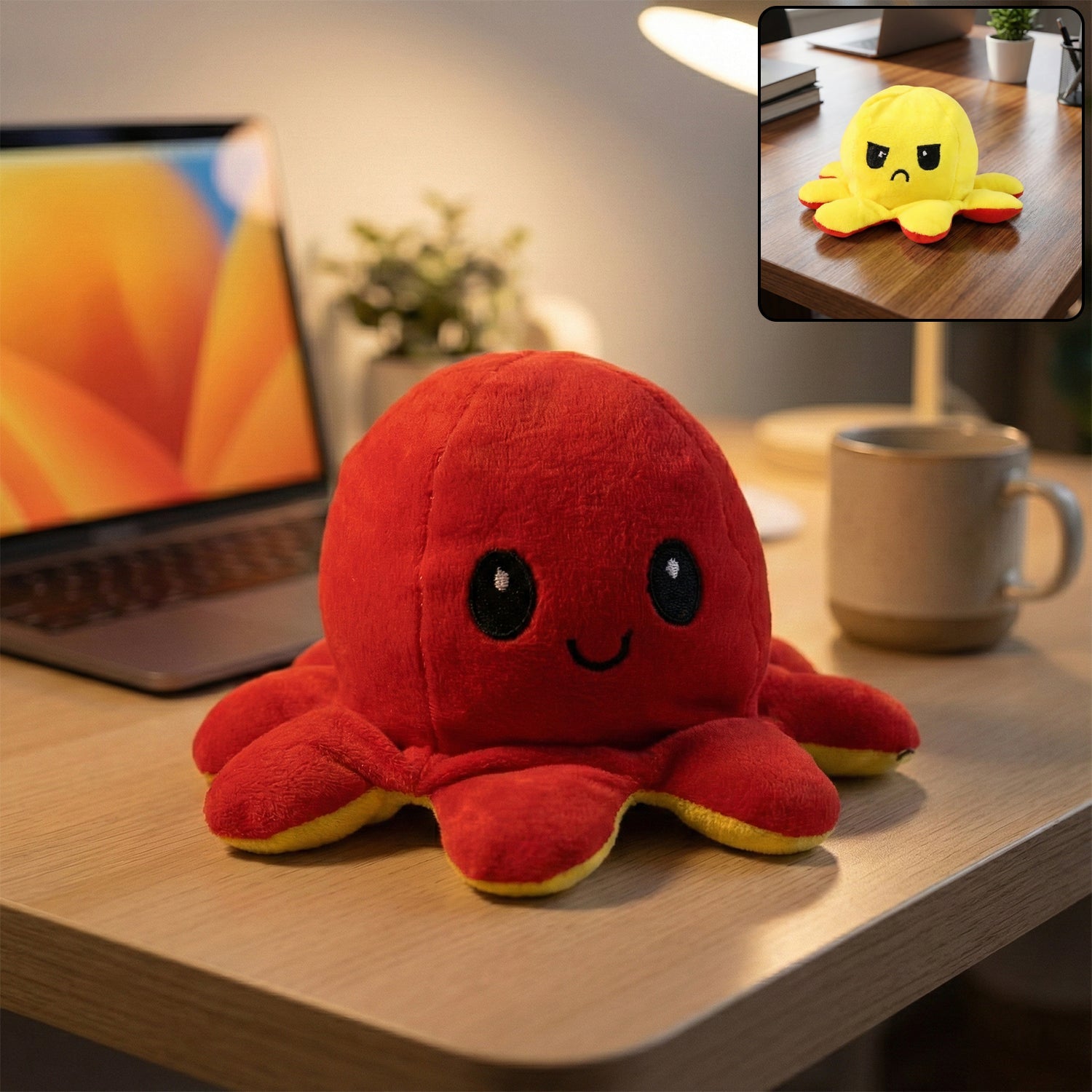 Reversible Octopus Plush – Mood Flip Soft Toy for Desk & Gifts