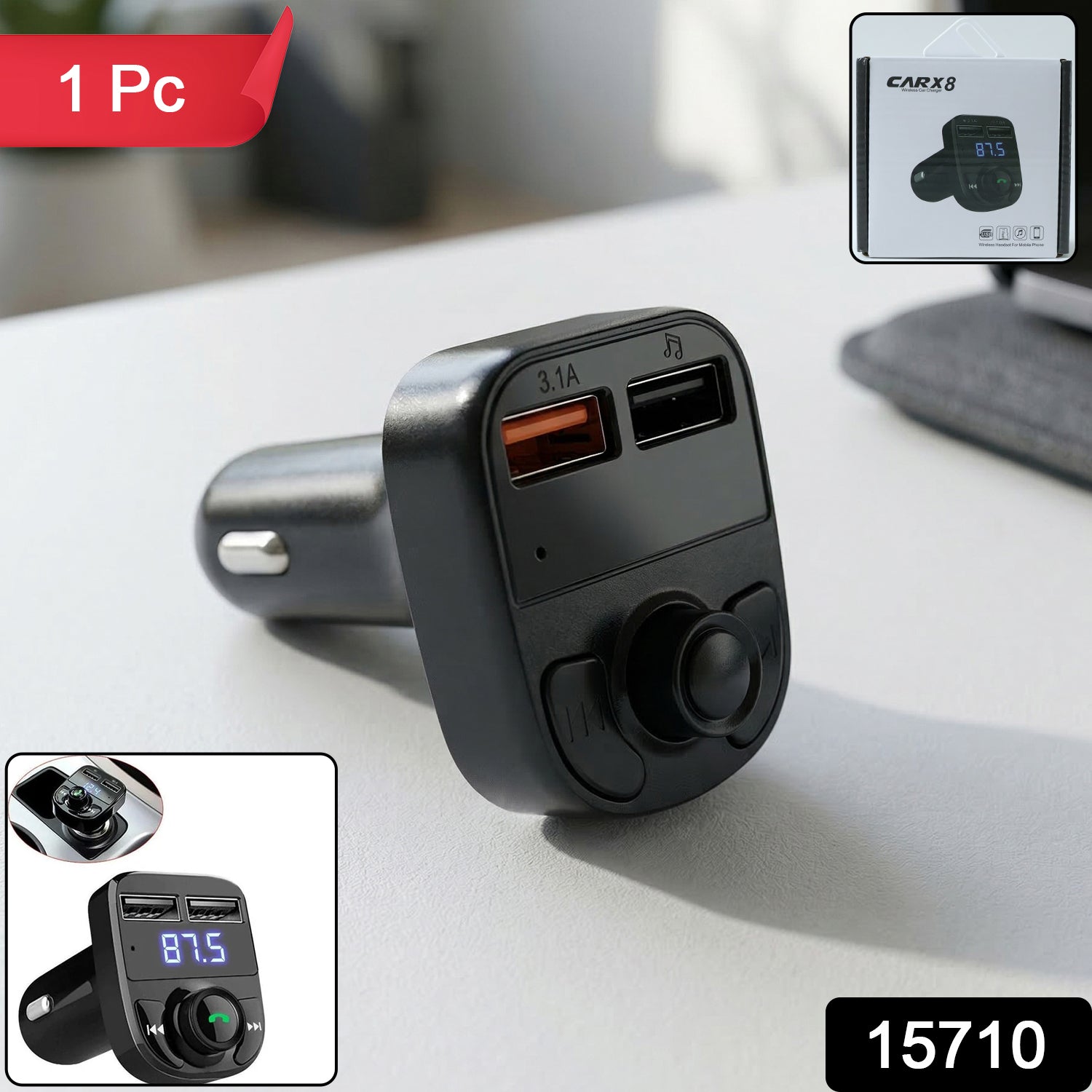 Wireless Car Charger – Dual USB Fast Charging & Handsfree Use - 2