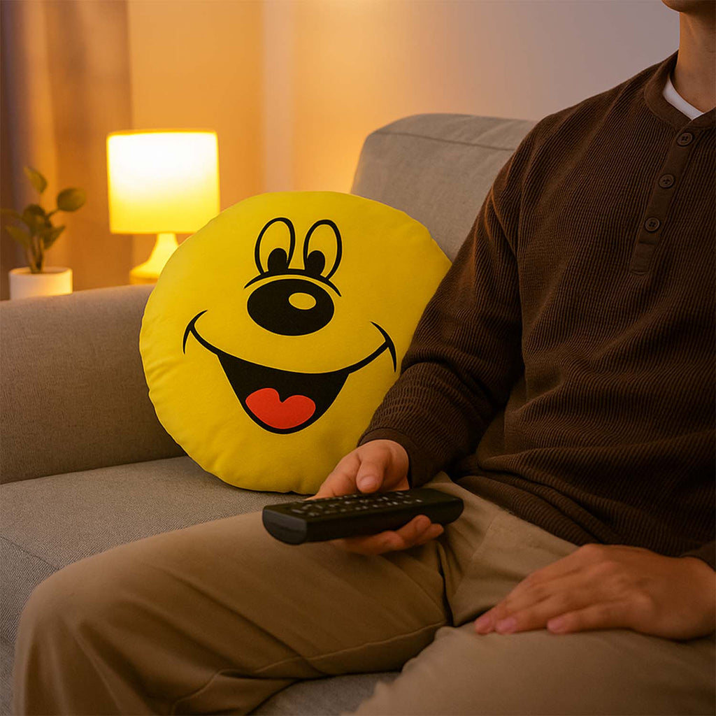 Smiley Face Plush Pillow Cushion – Soft & Cozy 30x30 cm - 7