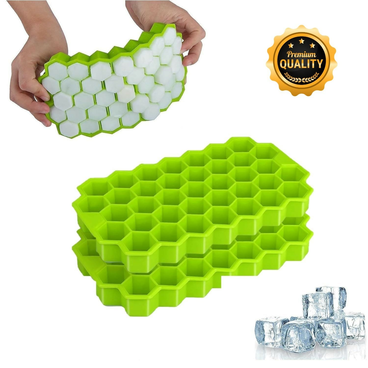 Honeycomb Ice Cube Trays – Pack of 3 Flexible Silicone Moulds
